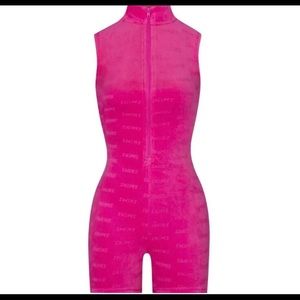 SKIMS Logo Velour Shorts Onesie